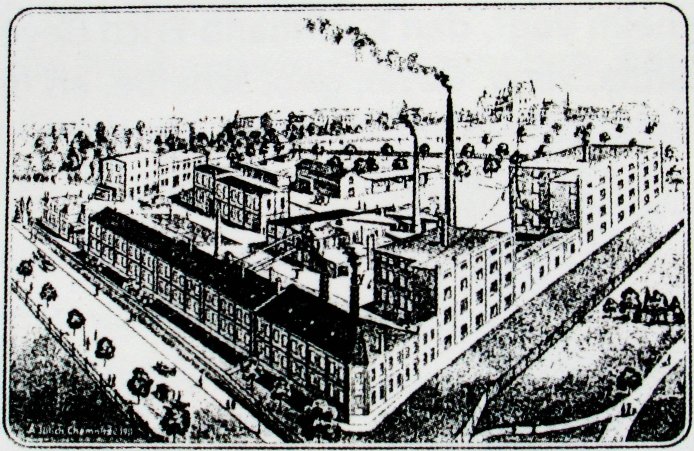 Ansicht der Fabrikanlage von Kalk/Eisenberg, um 1910
