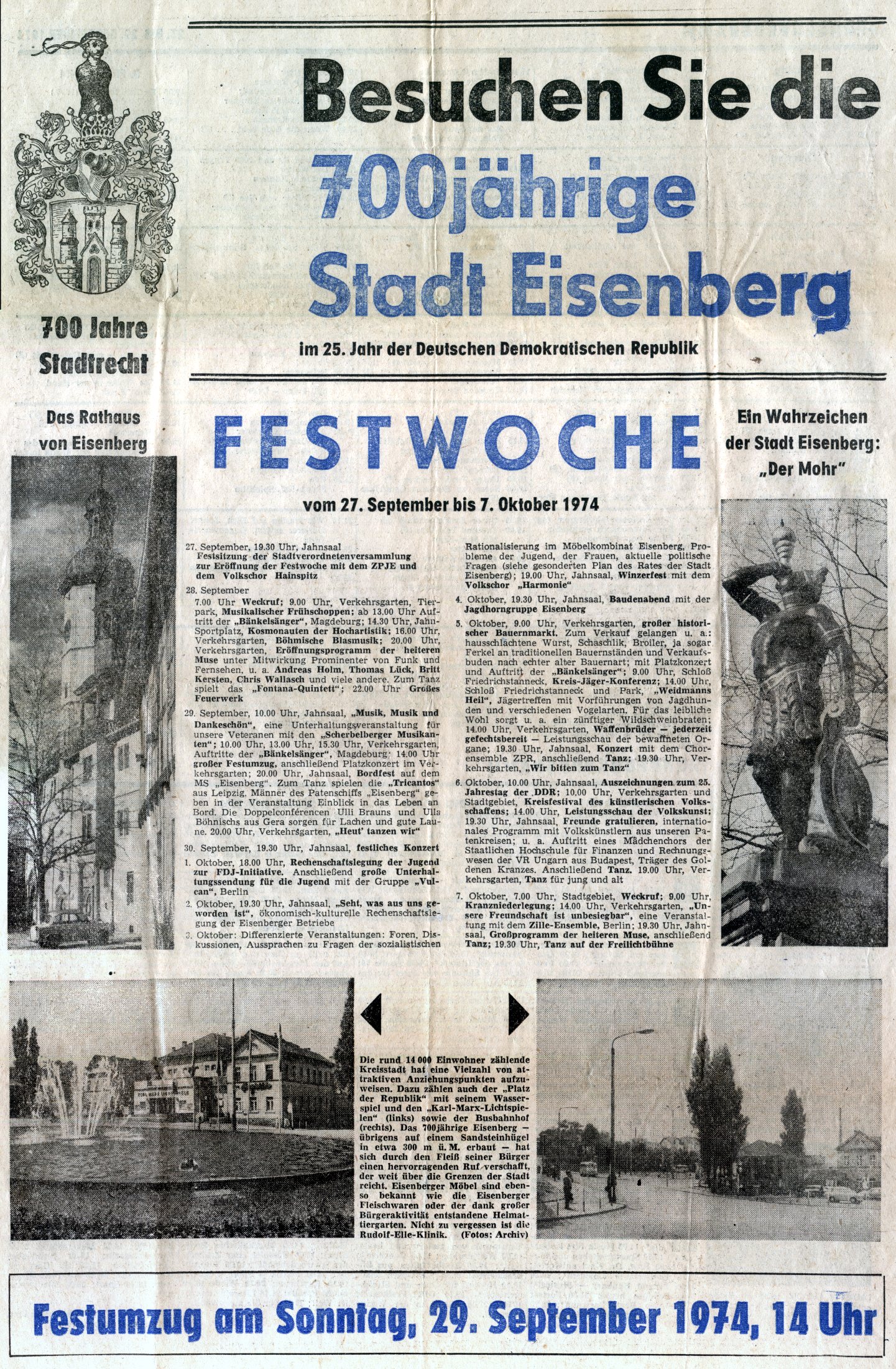 Zeitungsseite • Besuchen Sie die 700jährige Stadt Eisenberg