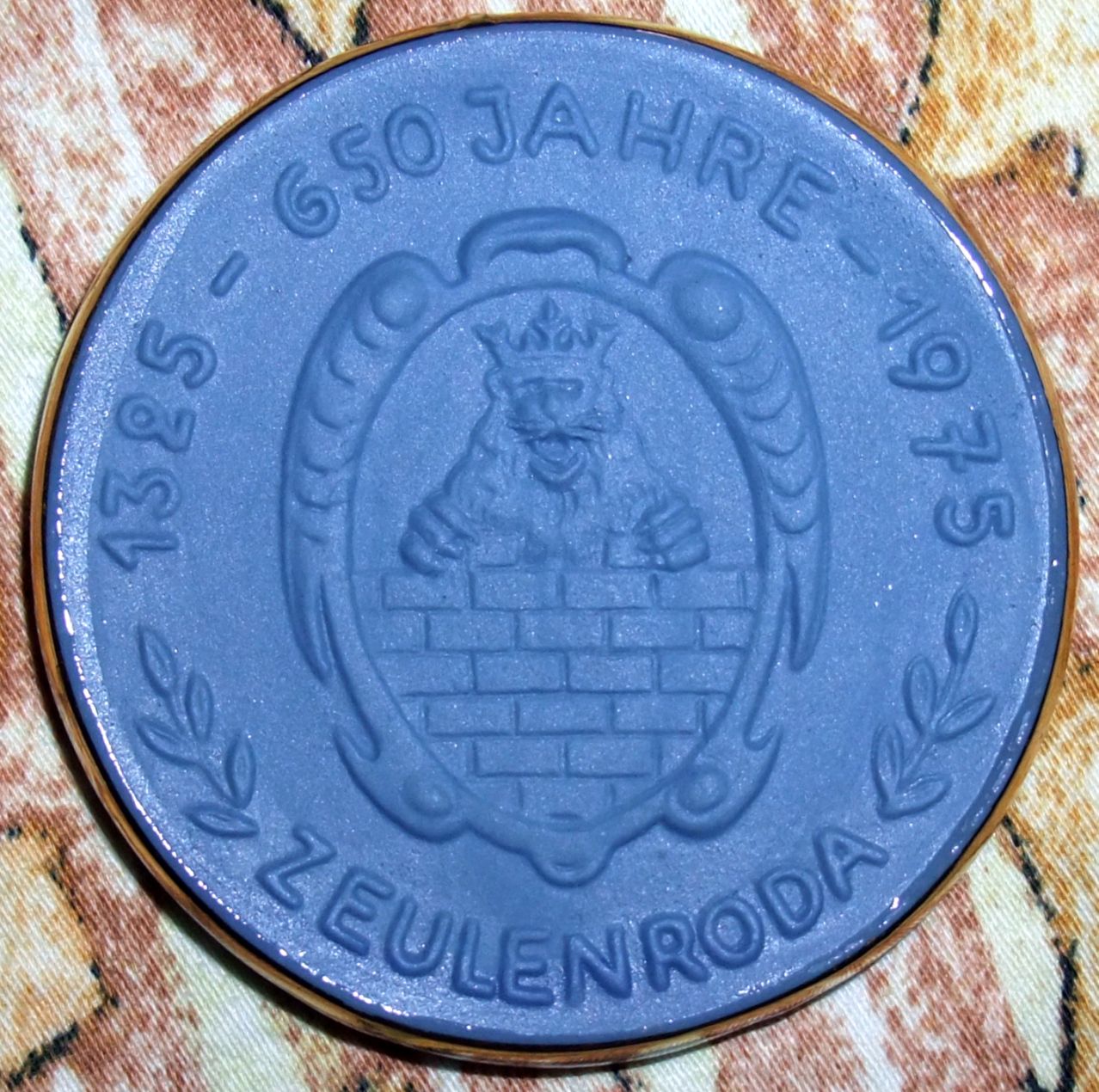Medaille 650 Jahre Zeulenroda - 1325 - 1975. 1325 erstmals benannt - Vorderseite
