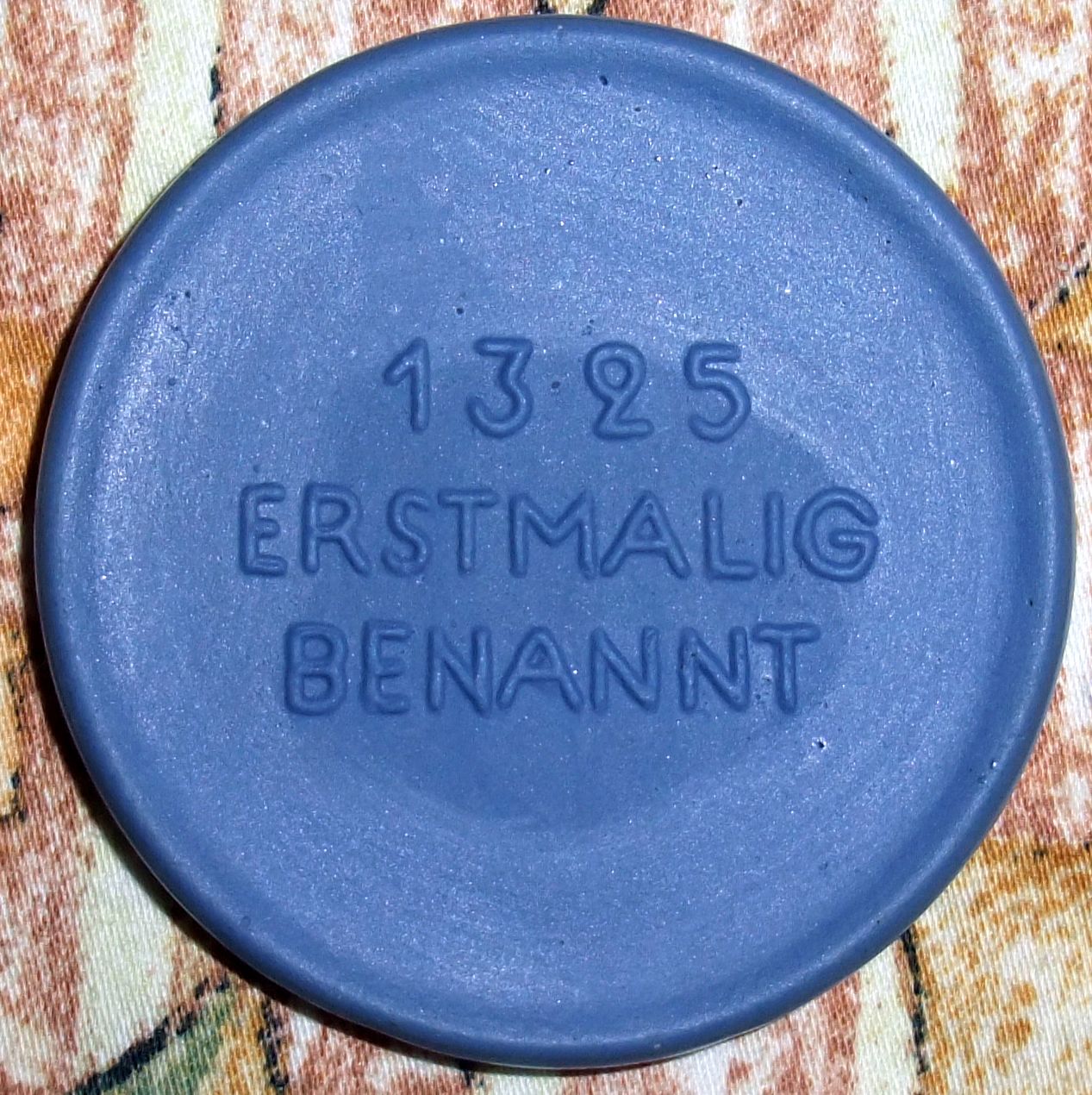 Medaille 650 Jahre Zeulenroda - 1325 - 1975. 1325 erstmals benannt - Rückseite