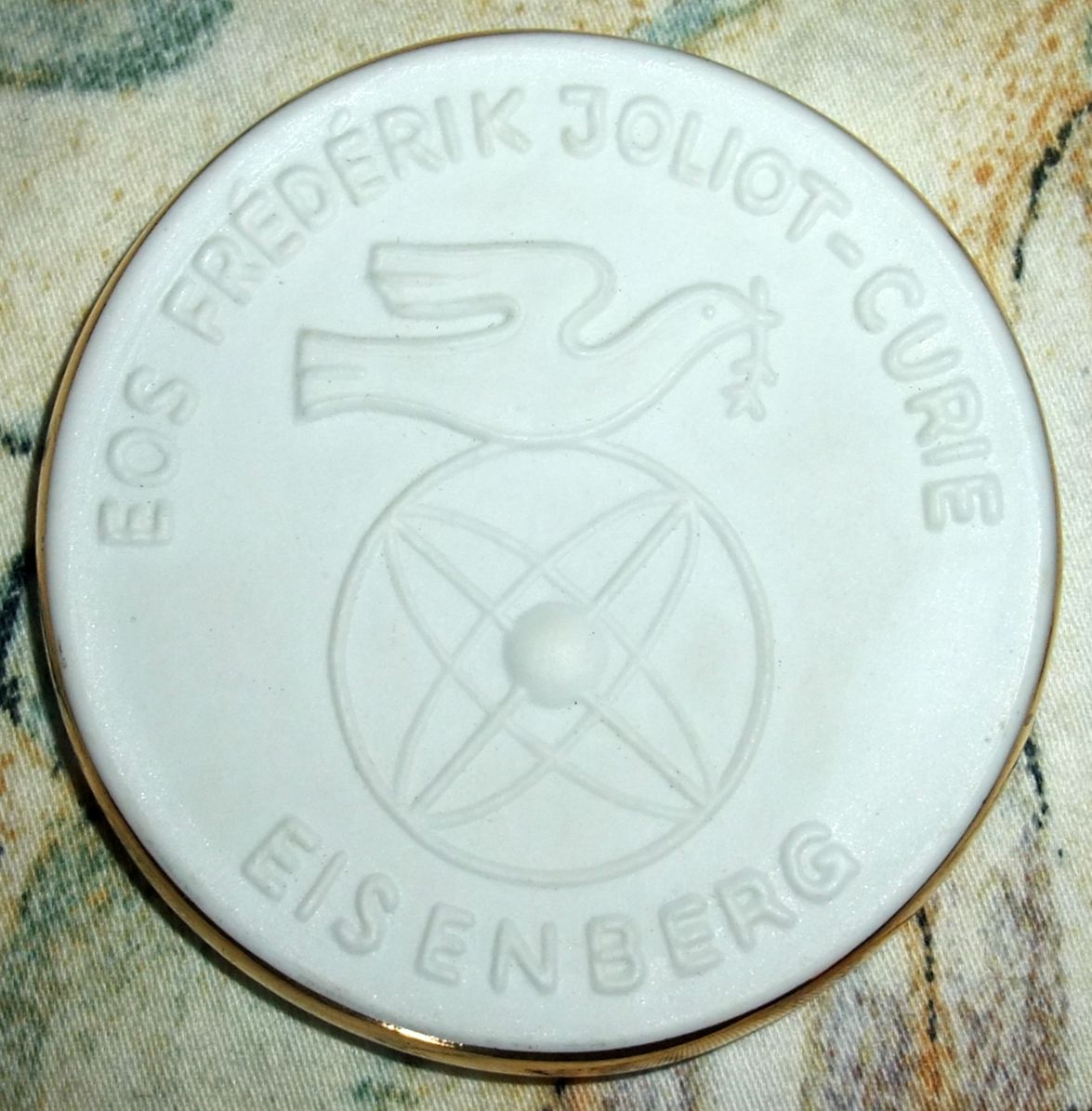 Medaille zum Abitur 1976, Eisenberg, EOS Frederik Joliot-Curie - Rückseite