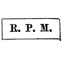 R.P.M. Firmenzeichen von Robert Persch, Mildeneichen. Aus: Adressbuch der Keramindustrie 1889